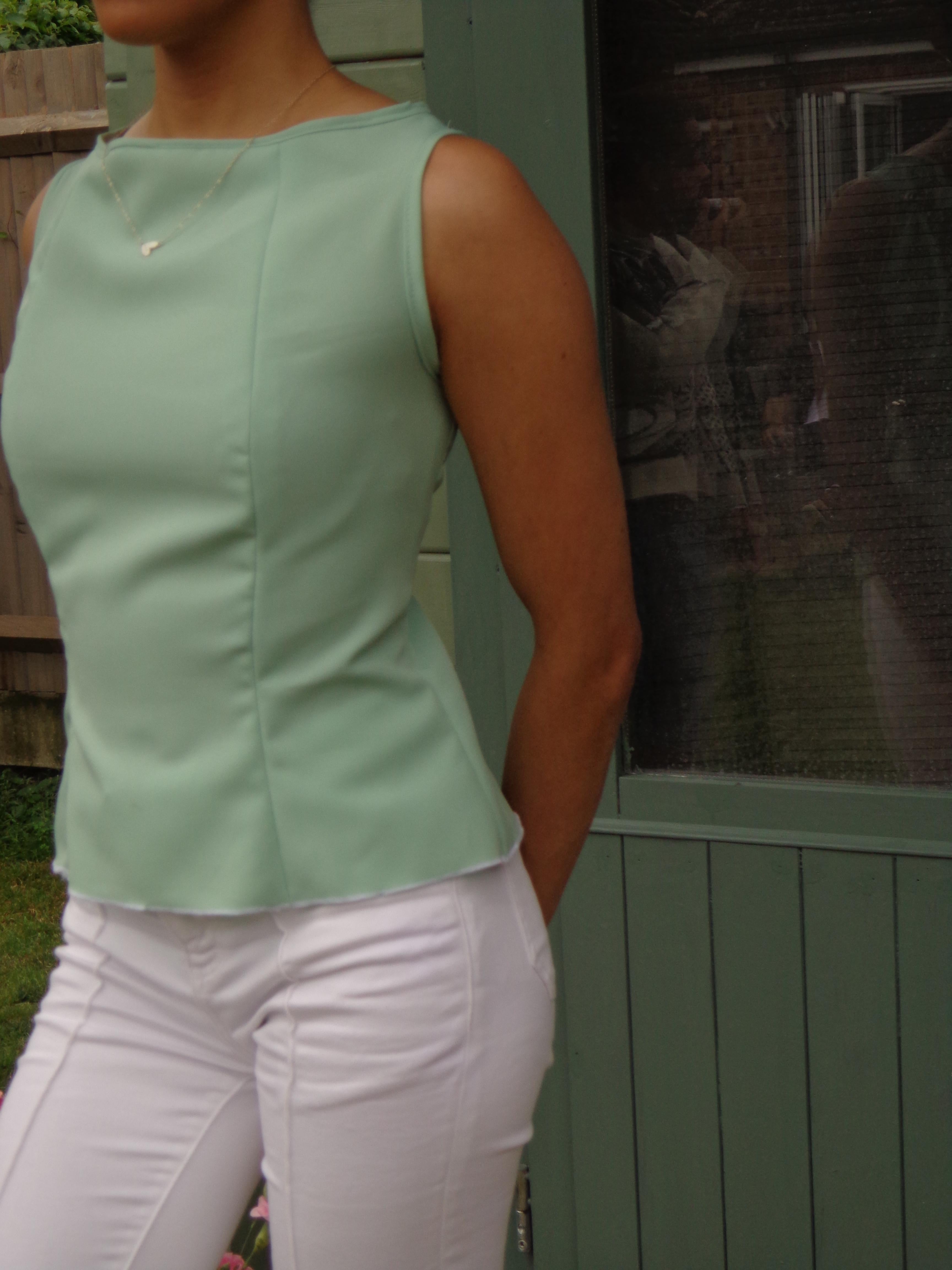 Tia Mint Boat Neck Top
