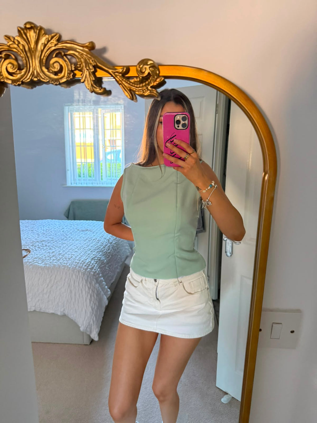 Tia Mint Boat Neck Top